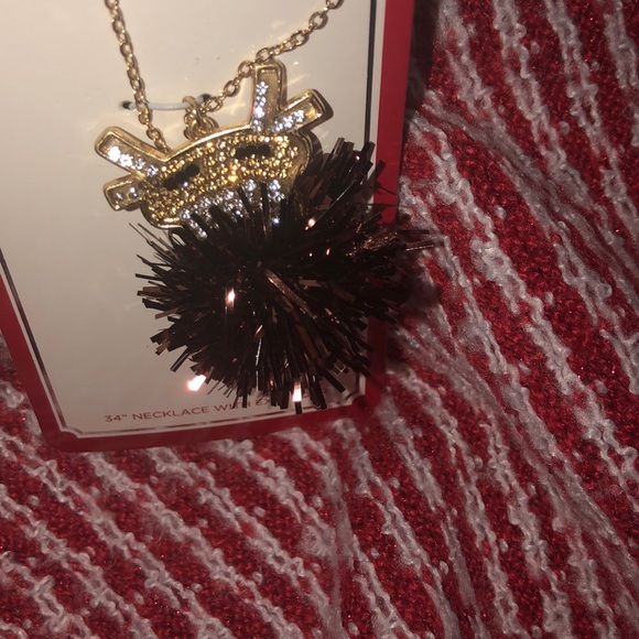 Way To Celebrate Tinsel Reindeer Necklace - Picture 2 of 4